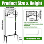 Freestanding Garden Hose Holder with Storage Basket, Black - Image 3