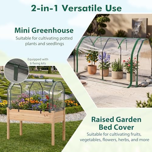 Happygrill Portable Mini Greenhouse w/Roll-up Zipper Door & PE Cover - Image 4