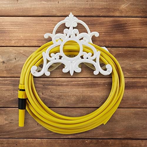 Relaxdays Antique Hose Holder, Cast Iron, Vintage Look, Wall-Mounted, HxWxD: 24 x 31.5 x 15 cm, Garden Hose Hanger, White, 10020617_49 - Image 5