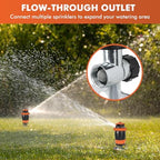 RESTMO Gear Drive Sprinkler with Metal T-Spike Base,Orange - Image 7