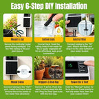 Mcbazel Solar Automatic Drip Irrigation Kit, USB-C & Solar-Powered Plant Waterer for 10 Potted Plants, Auto Watering System with Timer & Anti-Siphon, IPX5 Waterproof for Indoor Outdoor Vacation - Image 4