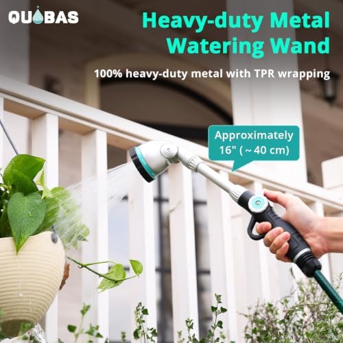 QUOBAS 16'' Watering Wand, Heavy Duty Garden Hose Nozzle with Thumb Control - Image 2