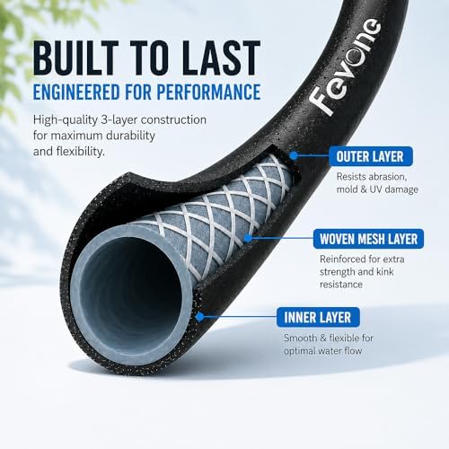 FEVONE Kink Free Garden Hose 100 ft, Heavy Duty Water Hose - Image 7