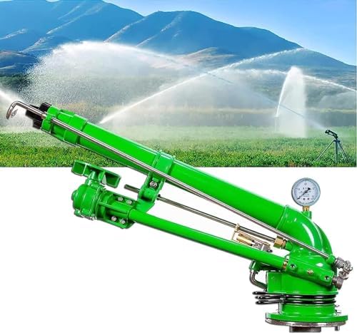 Impact Sprinkler, Heavy Duty Metal Pulse Sprinkler with Nozzle, 360° Large Area Rotation Irrigation, Suitable for Orchards, Farmland Irrigation, Lawn Greening by Unknown