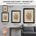 Framed Canvas Wall Art Vintage Seashells and Driftwood Muted Tones on Newspaper Print Canvas Print Poster Black Frame Wall Decor for Living Room Coastal Art, Ocean Decor - 24x36 Inch - Image 2