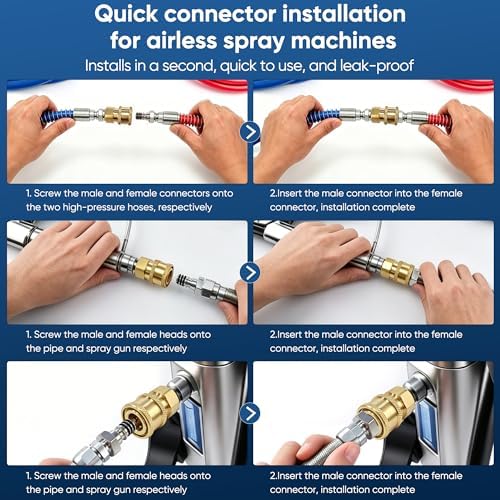 Airless Paint Sprayer Quick Connect Coupler, 1/4" Stainless Steel, 2-Pack - Image 5