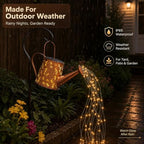 Solar Watering Can Lantern, Large Size, Dragonfly Design, LED String Lights - Image 6