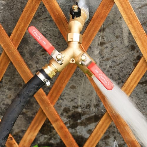 SIGURANTA 2 Way Hose Splitter Heavy Duty Brass Y Valve Garden Faucet 1 Pack - Image 6