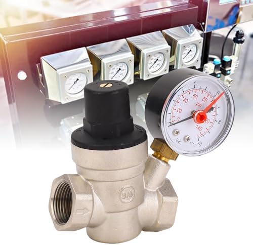 Adjustable Water Pressure Regulator with Meter Brass RV Pressure Reducer for Gardens Plumbing Systems RVs Travel Trailers (DN15) - Image 7