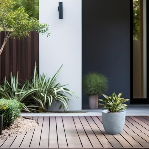 Kante Small Round Bowl Blue Gray Concrete Planter 10" Dia, Outdoor - Image 5