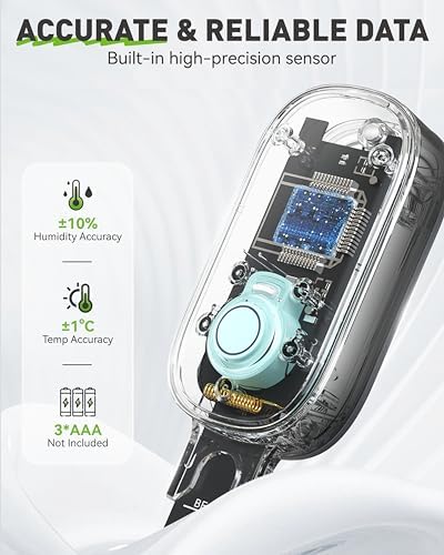 RAINPOINT Bluetooth 2-in-1 Soil Moisture & Air Temp Meter, App Remote Monitoring, 20 Plant Database, Compatible with WiFi Hub TWG009 & Water Timer ITV102b - Image 6