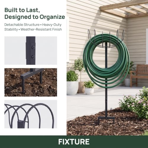 Kisangel Freestanding Garden Hose Holder, No Messy Tangled Hose, Black - Image 7