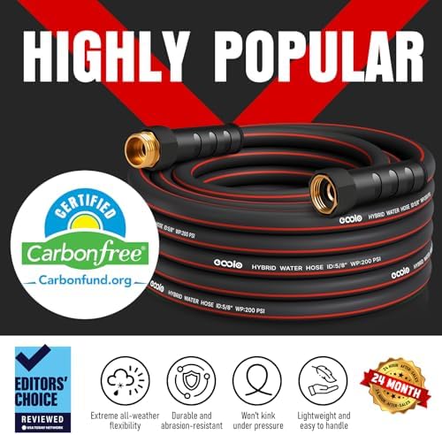 Heavy Duty Garden Hose 75ft, NON-EXPANDABLE Flexible Water Hose, Kink Resistant Lightweight Hybrid Hose, Leakproof Hose Male to Female Fittings - Image 2
