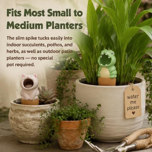 6Pcs Terracotta Animal Self Watering Spikes Indoor Outdoor Potted Plants，18 - Image 5