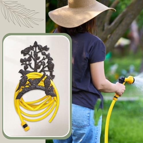 Garden Hose Holder Cast Iron Heavy Duty Wall Mounted Water Hose Holder - Image 2