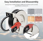 3/4" Diesel Fuel Hose Reel 50ft 300 PSI Retractable Heavy Duty Hose for Kerosene Spring Driven Auto Swivel Fuel Pump Transfer Hose with Nozzle Refueling for Service Truck Tank Boats Air Vehicle - Image 5