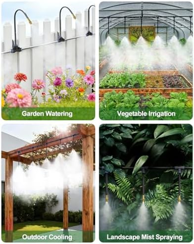 Drip Irrigation System 200FT 5/16", 2026-Upgrade Garden Sprinkler Kit with 32PCS 360° Adjustable Copper Nozzles, Automatic Misting Watering System for Raised Beds, Greenhouse, Lawn, Patio, Yard - Image 6