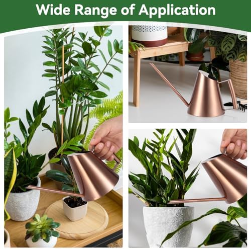 HERCHR Stainless Steel Watering Can, Indoor Watering Can Metal Watering Can for Outdoor and Indoor Plants(1500ml) - Image 6