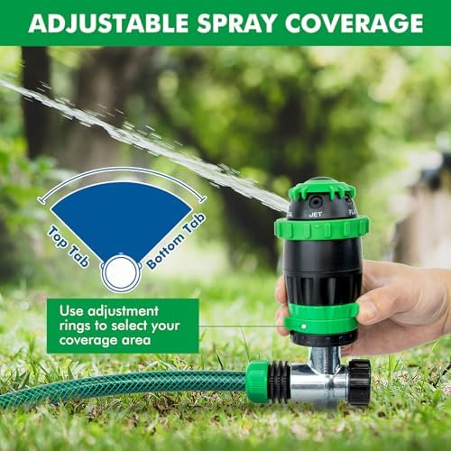 RESTMO Gear Drive Sprinkler with Metal T-Spike Base,Green - Image 5