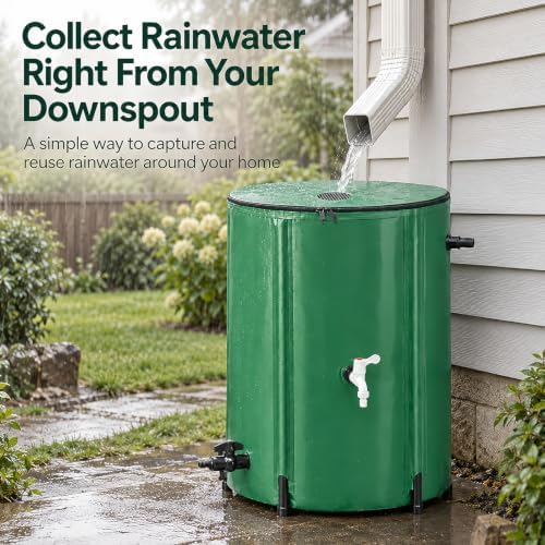 Rain Catchers for Outside, 53 Gallon Collapsible Rain Barrel with Spigot - Image 5