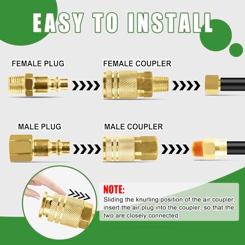 45Pcs 1/4" Air Hose Fittings Coupler & Plug Air Compressor Kit - Image 5