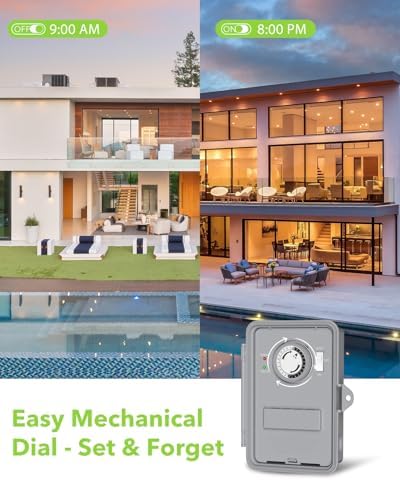 BN-LINK Pool Pump Timer, Outdoor Mechanical Timer Box, Heavy Duty 24 Hour Programmable, 2HP 40A Max, 120, 240, 277 VAC, for Pool Pump, Water Heater, Fans, SPA, ETL Listed - Image 6