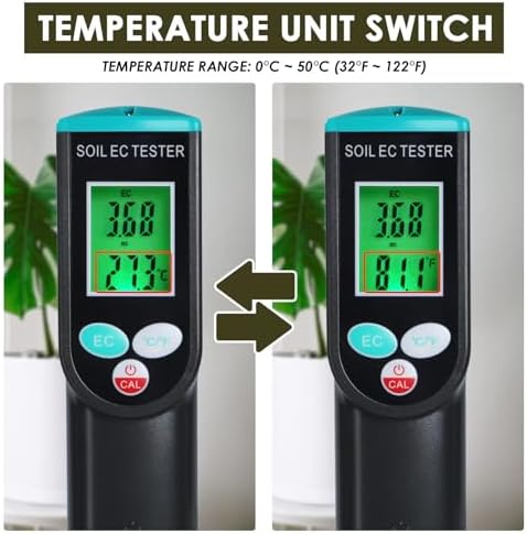 2 in 1 Digital Plants EC Meter Soil EC & Temperature Meter - Image 4