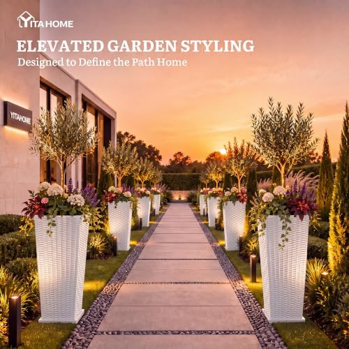 YITAHOME 2pcs Tall Planters 24" with Detachable Inner Pot, Outdoor Planter - Image 2