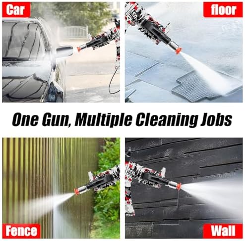 MP5S Pressure Washer Gun with Swivel - 3000 PSI High Pressure Spray Gun with 3/8" Quick Connect Plug Inlet, Foam Cannon Compatible Power Washer Handle for Car, Home & Outdoor Cleaning (Red) - Image 5