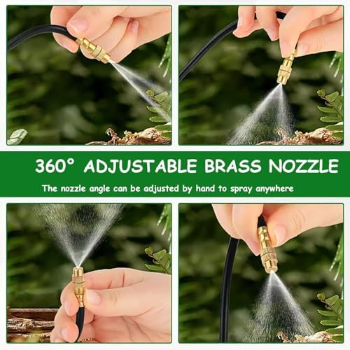 Drip Irrigation Sprinkler System,10/15/30M Garden Mist Cooling Spray Kit,Automatic Plant Watering Set with 10/15/30 Outlets,4/6mm Adjustable Micro Spray Heads(15m/15 a Single Water Outlet) - Image 3