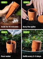 8pc Olla Watering Spikes For Plant Watering With Lids - Automatic Terracotta Self Watering Spikes For Indoor Plants & Outdoor - Terracotta Watering Spikes For 8" Pots Or Larger Water Plants While Away - Image 4