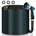 Non-Expanding Garden Hose 100FT 10-Pattern Nozzle, Lightweight Flexible Water Hose Kink-Resistant, Brass 3/4'' Fittings & Sealing Washers, for Yard Lawn Garden Car Wash Pet Bathing by Unknown
