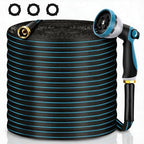 Non-Expanding Garden Hose 75FT with 10-Pattern Nozzle, Lightweight Flexible Water Hose Kink-Resistant, Brass 3/4'' Fittings & Sealing Washers, for Yard Lawn Garden Car Wash Pet Bathing by Unknown