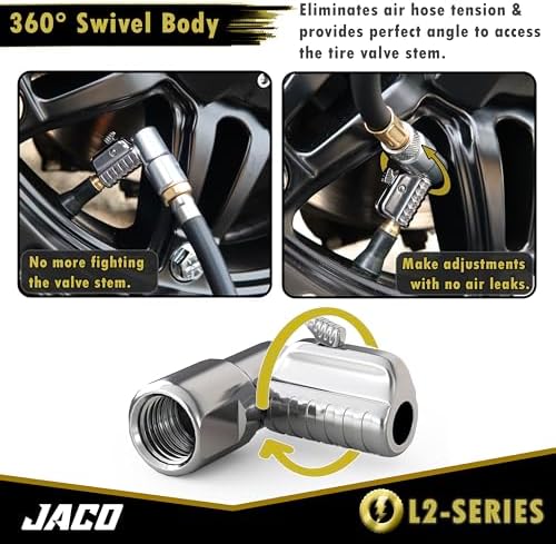 JACO Lightning L2 Quick-Connect Tire Air Chuck - 1/4" F-NPT (Open Flow) (2-Pack) - Image 6