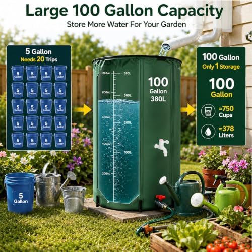 100Gallon Collapsible Rain Barrel, Water Tank, Rain Water Collection System - Image 3