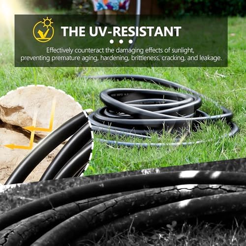 5/8" Garden Hose 100ft, -40℉ To 190℉ Hot/Cold Rubber hose, Black - Image 3