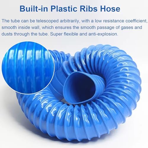 ZAQYCM Blue PVC Rubber HVAC Duct Vent Hose, 33 13 6.5 Ft Air Ducting Ventilation for Dryer/Vacuum/HVAC/Flue, Outdoor Patio Deck Garden Rain Water Pipe Downpipe(L 10m/32.8 ft,65MM/2.55 in) - Image 5