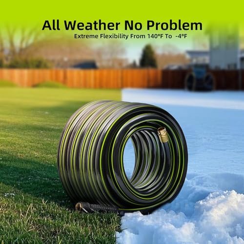 Worth Leader Long Garden Hose 5/8 in. x 100 ft. -No Kink, Flexible, Leakproof, Male to Female Fittings -Heavy Duty Durable PVC Lightweight Water Pipe with Brass Aluminum Ends for Household & Yard Use - Image 6