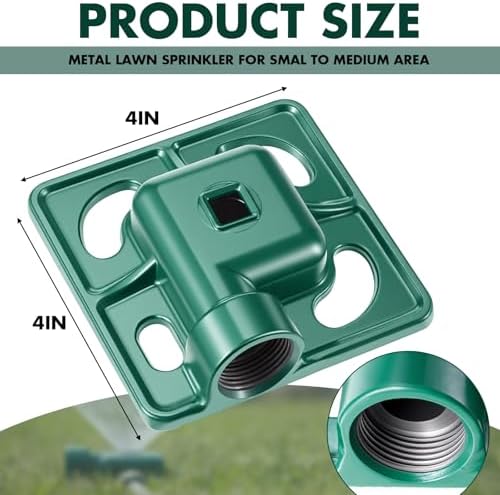 Baquler 4 Pcs Stationary Spot Sprinkler 900 Sqft Metal Square Base Lawn - Image 2