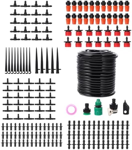 Automatic Garden Drip Irrigation Kit for Outdoor Plants, 15m DIY Micro Drip Watering System with Emitters and Tubing for Lawn and Greenhouse Irrigation by Unknown