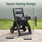 175FT Portable Hose Reel Cart with Wheels, Black - Image 2