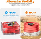 50ft x 5/8'' Hot/Cold Rubber Garden Water Hose, -50℉ to 190℉ - Image 2