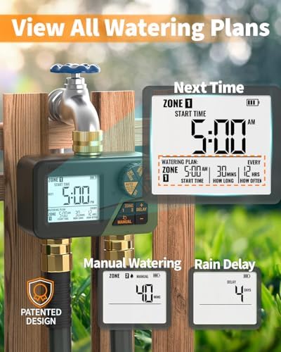 Diivoo Sprinkler Timer 2 Zone for Outdoor Watering, Garden Hose Timer - Image 2
