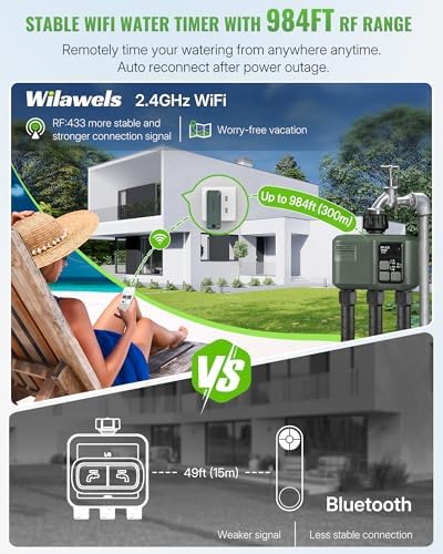 WiFi Water Timer for Garden Hose, Sprinkler Timer 3 Zone, 3 Outlet Smart Hose Watering with WiFi Irrigation Controller, Automatic Irrigation System/Rain Delay/Manual Watering D33WT06 - Image 2