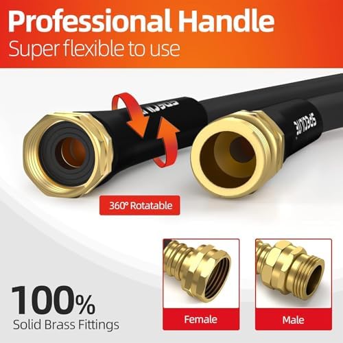 SPECILITE Garden Water Hose 200 ft x 5/8", Heavy Duty & Kink-less, Black - Image 6