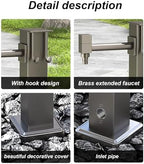 304 Stainless Steel Vertical Garden Water Column, Outdoor Water Fountain Courtyard Hydrant Retro Post Faucet, Garden Hose Holder with Brass Faucet,freestanding Antifreeze Faucet Water Dispenser - Image 6