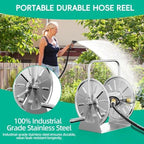 SPECILITE Garden Hose Reel, Holds 5/8In 75ft Capacity, with 6ft Leader Pipe - Image 2