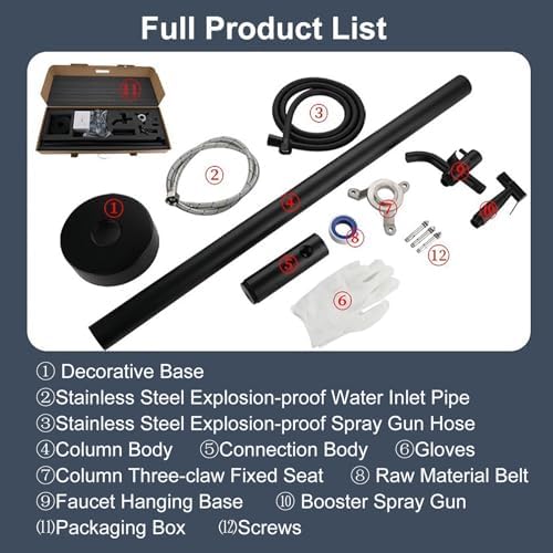 Stainless Steel Freestanding Hose Stand for Outdoor Faucet Vertical Garden Water Column for Yard Outdoor Spigot Hose Bib Holder (D 2 Holes Column with(D 2 Holes Column with Spray Gun) - Image 6
