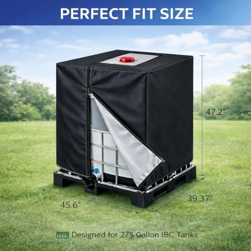 420D IBC Tote Cover, 275 Gallon Water Tank Protective Cover - Image 3