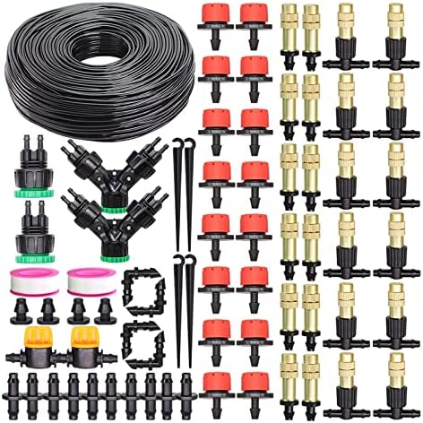 Greenhouse Brass Drip Irrigation Watering Kit System 1/4''Automatic Garden Self Water Flower Lawn Adjustable Dripper Atomizer by Unknown